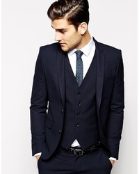 Selected Lux Tonal Check Suit Jacket In Skinny Fit