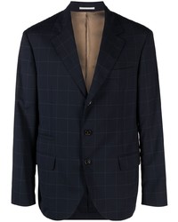 Brunello Cucinelli Single Breasted Checked Tailored Blazer