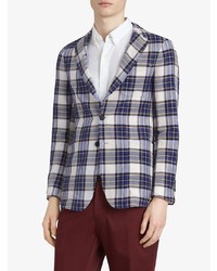 Burberry Soho Fit Check Ramie Cotton Tailored Jacket