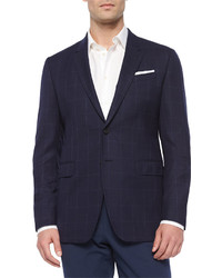 Paul Smith Two Button Hopsack Wool Sport Coat Navy