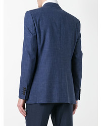 Gieves & Hawkes Woven Check Blazer Blue