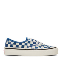 Navy Check Canvas Low Top Sneakers