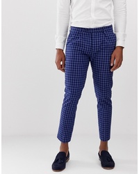 Devils Advocate Navy Cropped Pleated Trousers