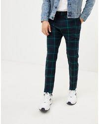 Weekday Tailored Trousers In Green Check
