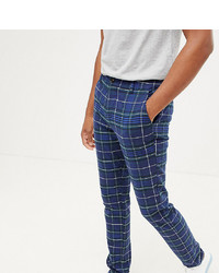 ASOS DESIGN Tall Slim Trousers In Navy Check