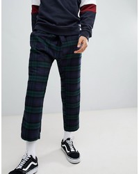 ASOS DESIGN Tapered Trousers In Check With Asymmetric Front