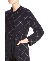 Armani Collezioni Windowpane Wool Cashmere Wrap Coat