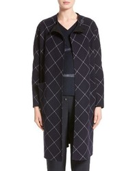 Armani Collezioni Windowpane Wool Cashmere Wrap Coat