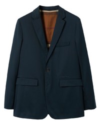 Burberry Notched Collar Cotton Tailored Blazer