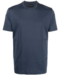 Emporio Armani Tonal Check Cotton T Shirt