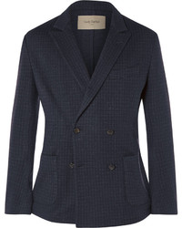 Casely Hayford Navy Koston Double Breasted Wool Blend Blazer