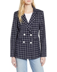 Halogen Double Breasted Check Blazer