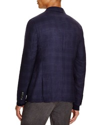 Hardy Amies Link Check Double Breasted Slim Fit Sport Coat