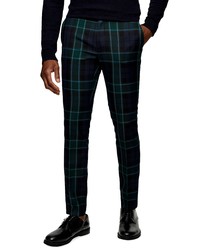 Topman Aticus Check Skinny Fit Suit Trousers