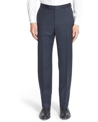 Z Zegna Big Tall Flat Front Check Wool Trousers
