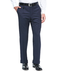 Incotex Check Super 130s Wool Trousers Bluenavy