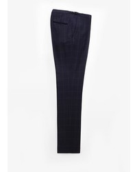 Mango Check Wool Blend Suit Trousers