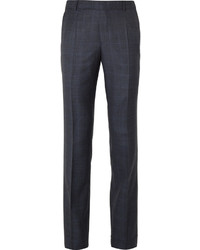 Gieves Hawkes Navy Checked Wool Suit Trousers