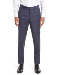 Ted Baker London Jerome Soft Fit Flat Stretch Wool Pants In Blue At Nordstrom