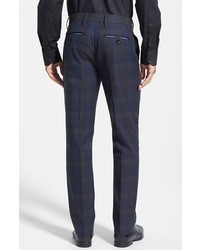 Ted Baker London Theotro Slim Fit Flat Front Check Trousers