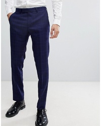 MOSS BROS Moss London Skinny Suit Trousers With Stretch In Flannel Check