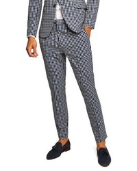Topman Muscle Fit Check Suit Trousers