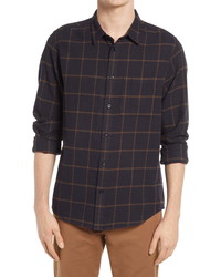 Madewell Perfect Slim Fit Windowpane Flannel Button Up Shirt