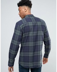 Jacamo Tall Check Flannel Shirt In Navy