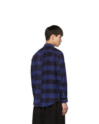 Blue Blue Japan Indigo Flannel Check Cut Over Shirt