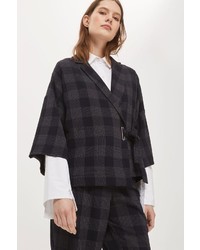 Topshop Check Wrap Kimono Jacket