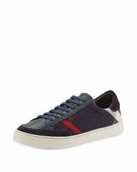 Burberry Reynold Check Leather Sneaker Navy