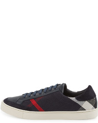 Burberry Reynold Check Leather Sneaker Navy