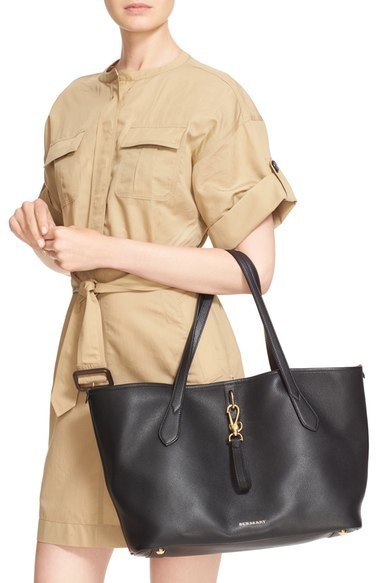 Burberry Women's Gray Honeybrook Medium Derby Leather Tote