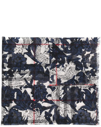 Burberry Beasts Print And Check Scarf