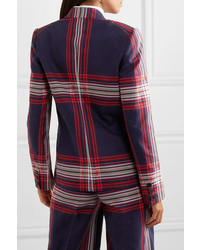 By Malene Birger Rivali Double Breasted Checked Linen And Cotton Blend Blazer