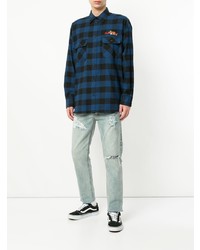 Doublet Back Embroidered Checked Shirt