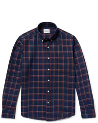 Steven Alan Button Down Collar Checked Brushed Cotton Shirt