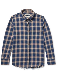 Remi Relief Button Down Collar Checked Cotton Flannel Shirt