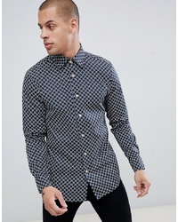 G Star Checkerboard Super Slim Shirt In Blue