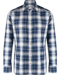 Tom Ford Gradient Effect Checked Shirt