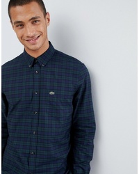 Lacoste Logo Check Shirt In Navy