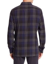 Vince Melange Buffalo Check Button Down Shirt