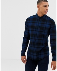 New Look Regular Fit Shirt In Blue Check