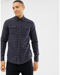 BLEND Slim Fit Check Shirt In Blue