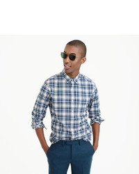 J.Crew Tall Lightweight Oxford In Blue Check