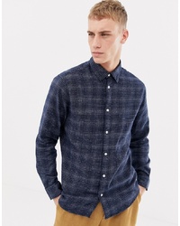 Selected Homme Texture Checked Shirt In Slim Fit