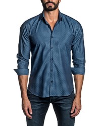 Jared Lang Trim Fit Check Button Up Shirt