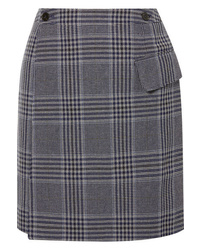 Acne Studios Ivonne Checked Cotton Blend Wrap Mini Skirt