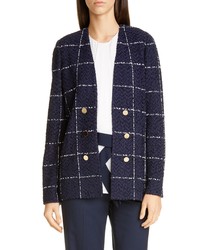 St. John Collection Herringbone Grid Knit Jacket