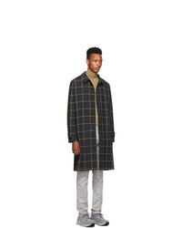 Paul Smith Navy And Yellow Check Oversized Coat